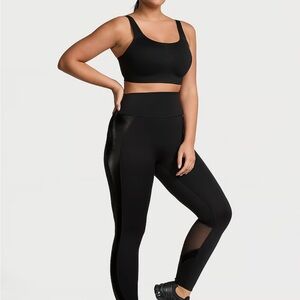 Mono B Black Mesh Detail Leggings